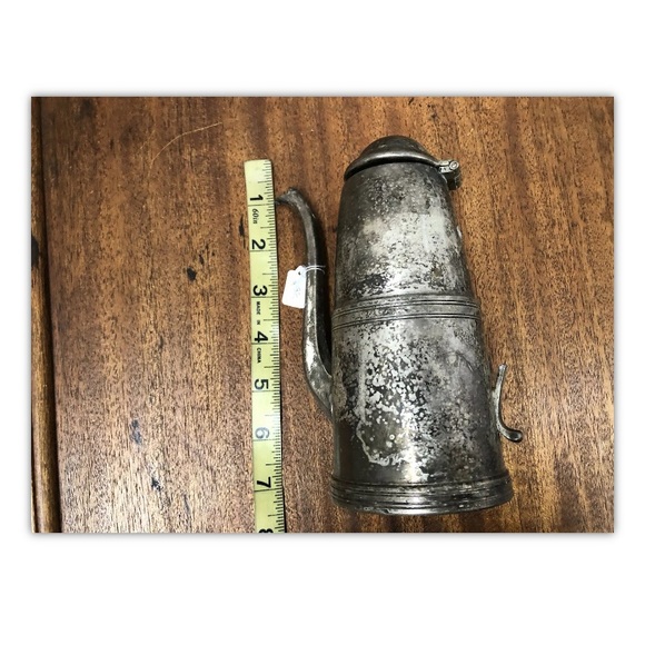 Sheffield plate, pitcher creamer with lid, metallic, for restoration,antique.: - Picture 8 of 8